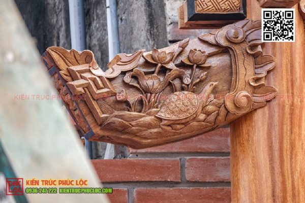 Giá trị hoa văn sen trên nhà gỗ