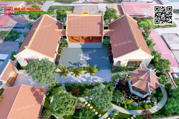 Mẫu thiết kế nhà gỗ tam hợp viện